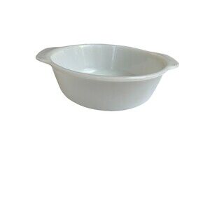 VTG Fire King Anchor Hocking Casserole Dish 1 Qt Oven Ware Rare Solid Milk Glass